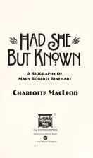 Cover of Had she but known by Charlotte MacLeod